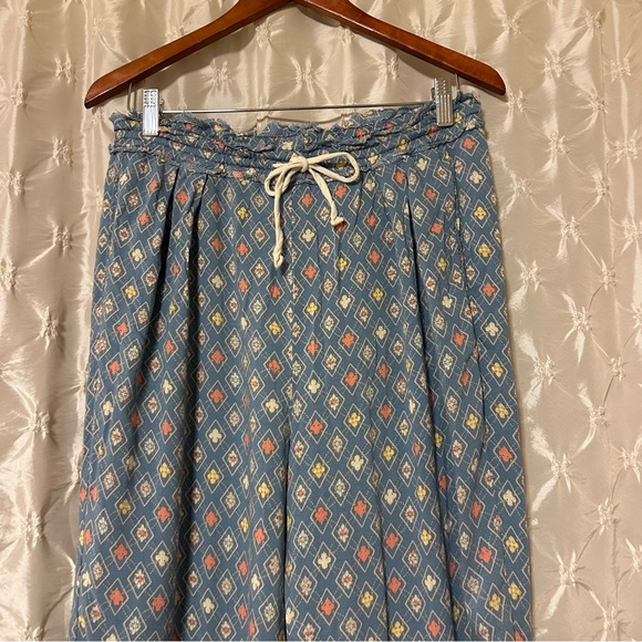Free People Intimately Blue Patterned Drawstring Lounge Pants - Picture 2 of 9